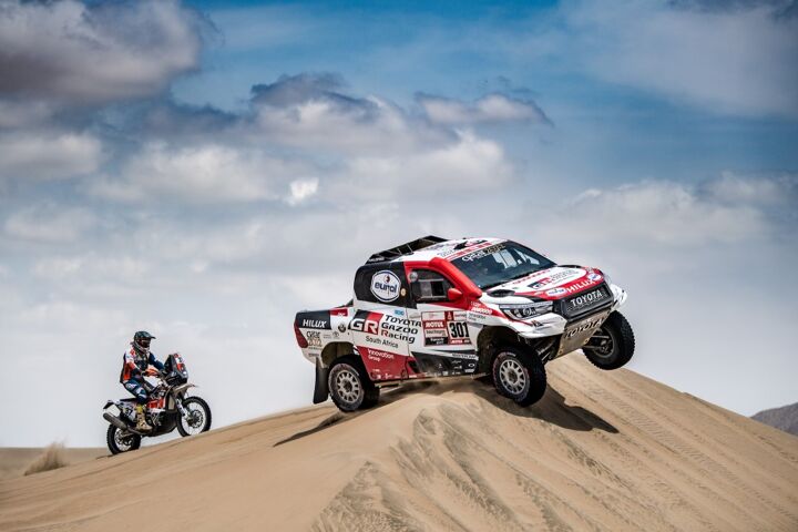 Etappe 9 der Dakar-Rallye 2019, von Toyota Gazoo Racing mit Eurol angetrieben.