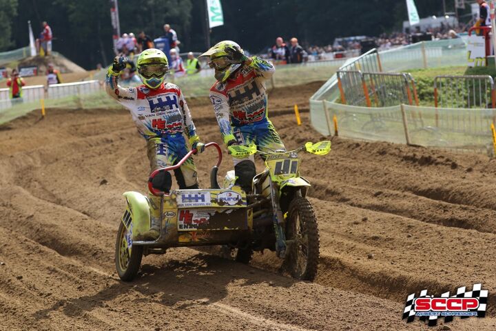 Daniel Willemsen, winnaar van de GP Markelo 2017 in de zijspancross.