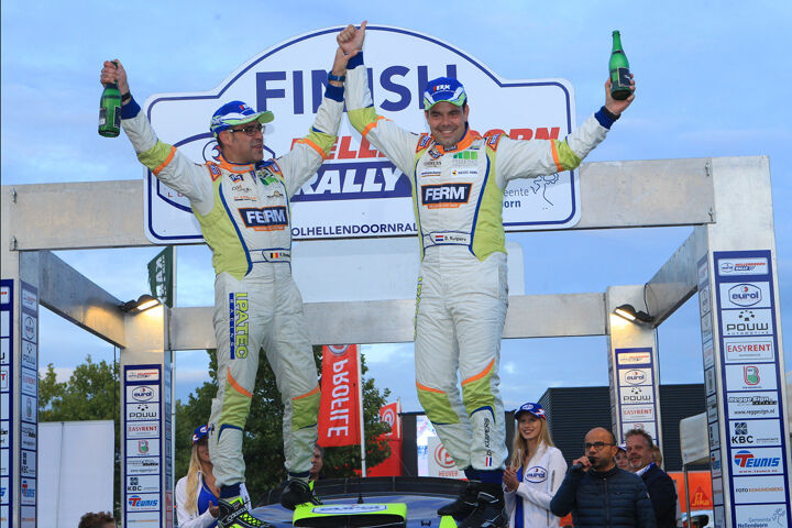 Dennis Kupers, winnaar van de Eurol Hellendoorn Rally 2017 met de Ford Fiesta RS WRC.