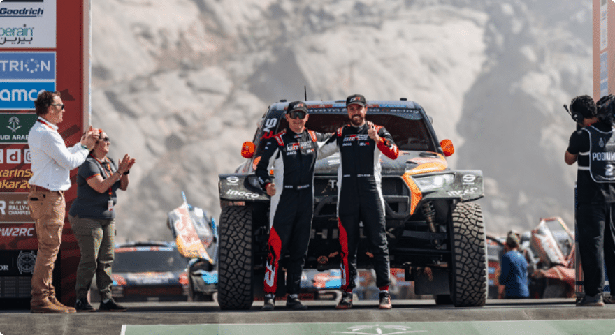 Henk-Lategan-Brett-Cummings-Podium-Toyota-Gazoo-Racing-Dakar-