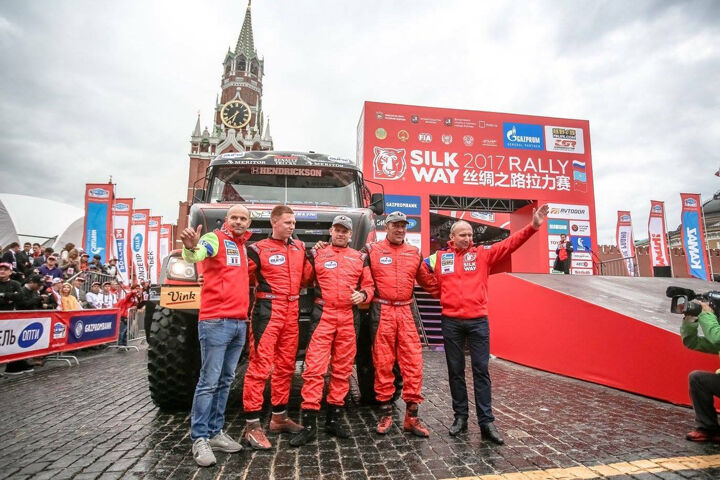 Mammoet Rallysport op de tweede etappe van de Silk Way Rally 2017 in Rusland met de truck.