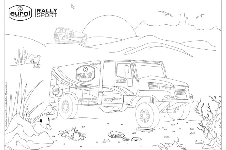 EUROL_Rally-Sport-Truck-Kleurplaat-vrachtwagen-card
