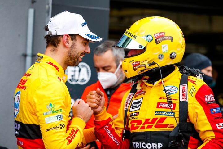 Tom Coronel and Nathanaël Berthon win the FIA WTCR at the Slovakia Ring in 2020.
