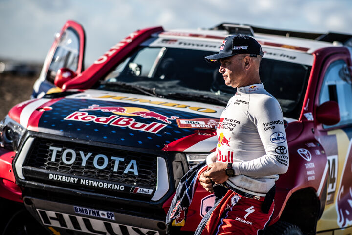Victory for Giniel De Villiers of Toyota GAZOO Racing in stage 2 of the Dakar Rally 2020.