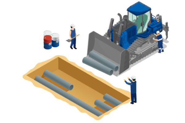 Weg-en-waterbouw-isometrische-afbeelding