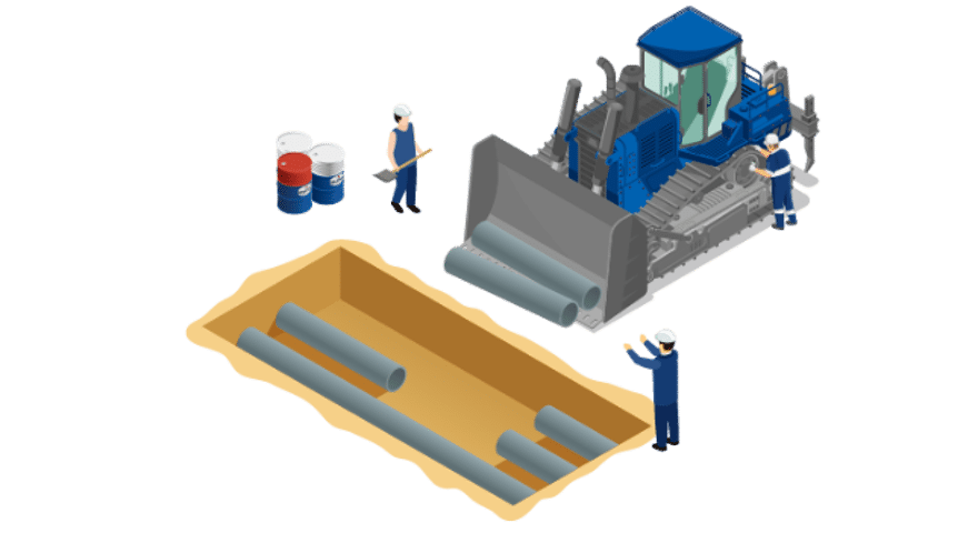 Weg-en-waterbouw-isometrische-afbeelding