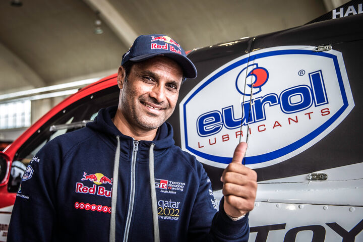 Nasser Al Attiyah, vainqueur de l'étape 1 du Rallye Dakar 2019 avec Toyota GAZOO Racing et les lubrifiants Eurol.