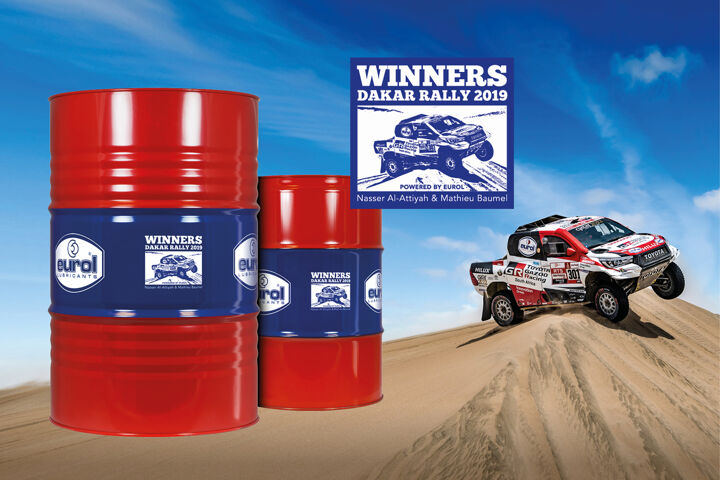 Imagen de campaña de Eurol para los ganadores del Dakar 2019, Edición Especial de Barriles.