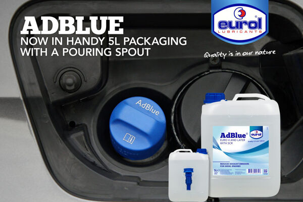 Eurol AdBlue is now available in a 5-liter packaging, alongside lubricants.